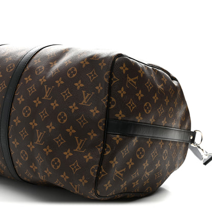 Louis Vuitton Monogram Macassar Keepall Bandouliere 55 9 of 10