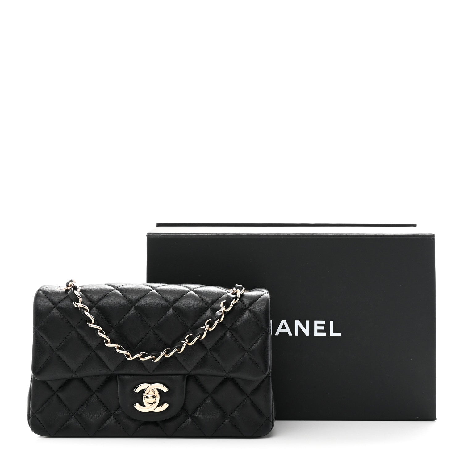 Chanel Lambskin Quilted Mini Rectangular Flap Black 11 of 11