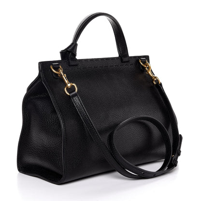 Gucci Calfskin Small GG Marmont Top Handle Bag Black 3 of 8