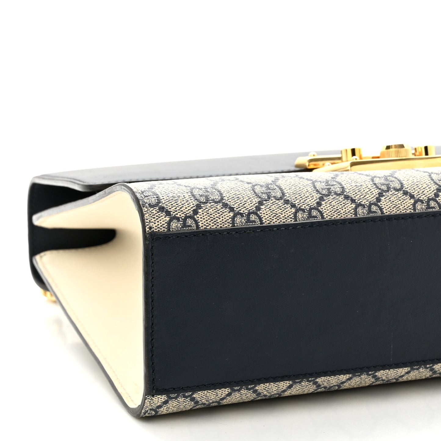 GG Supreme Monogram Calfskin Medium Padlock Shoulder Bag Beige Blue Mystic White Hibiscus Red
