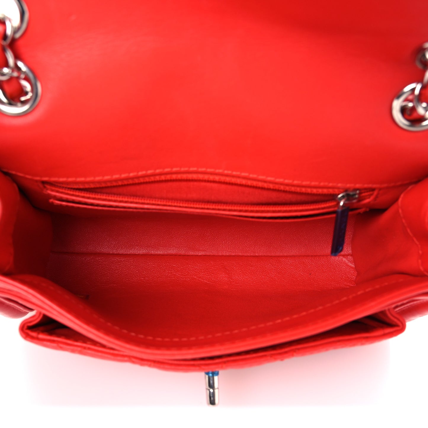 Lambskin Quilted Small Geometric Flap Red