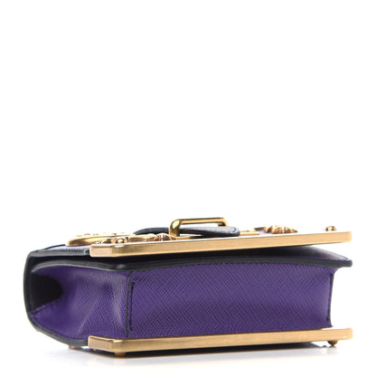 Prada Saffiano Astrology Mini Cahier Bag Viola Black 4 of 8