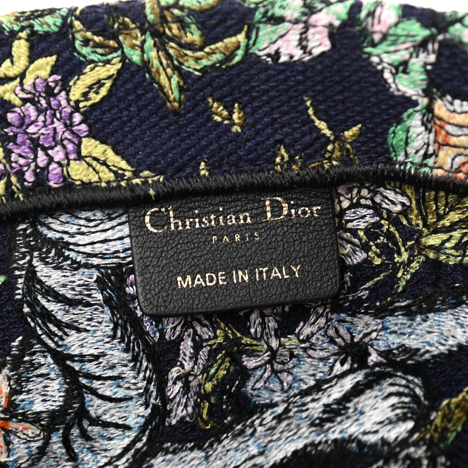 Christian Dior Canvas Embroidered D-Constellation Book Tote Blue Multicolor 6 of 13