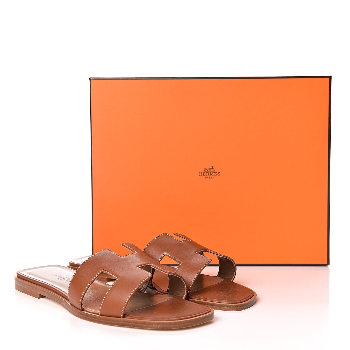 Box Calfskin Oran Sandals 37.5 Gold
