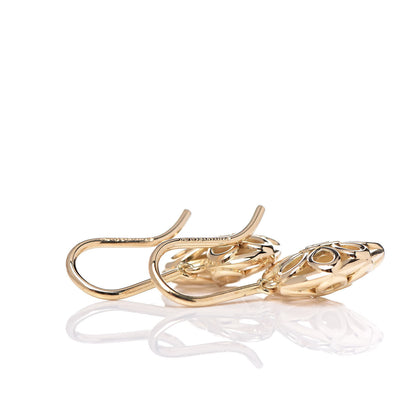 Tiffany 18K Yellow Gold Filigree Heart Lock Drop Earrings 3 of 4