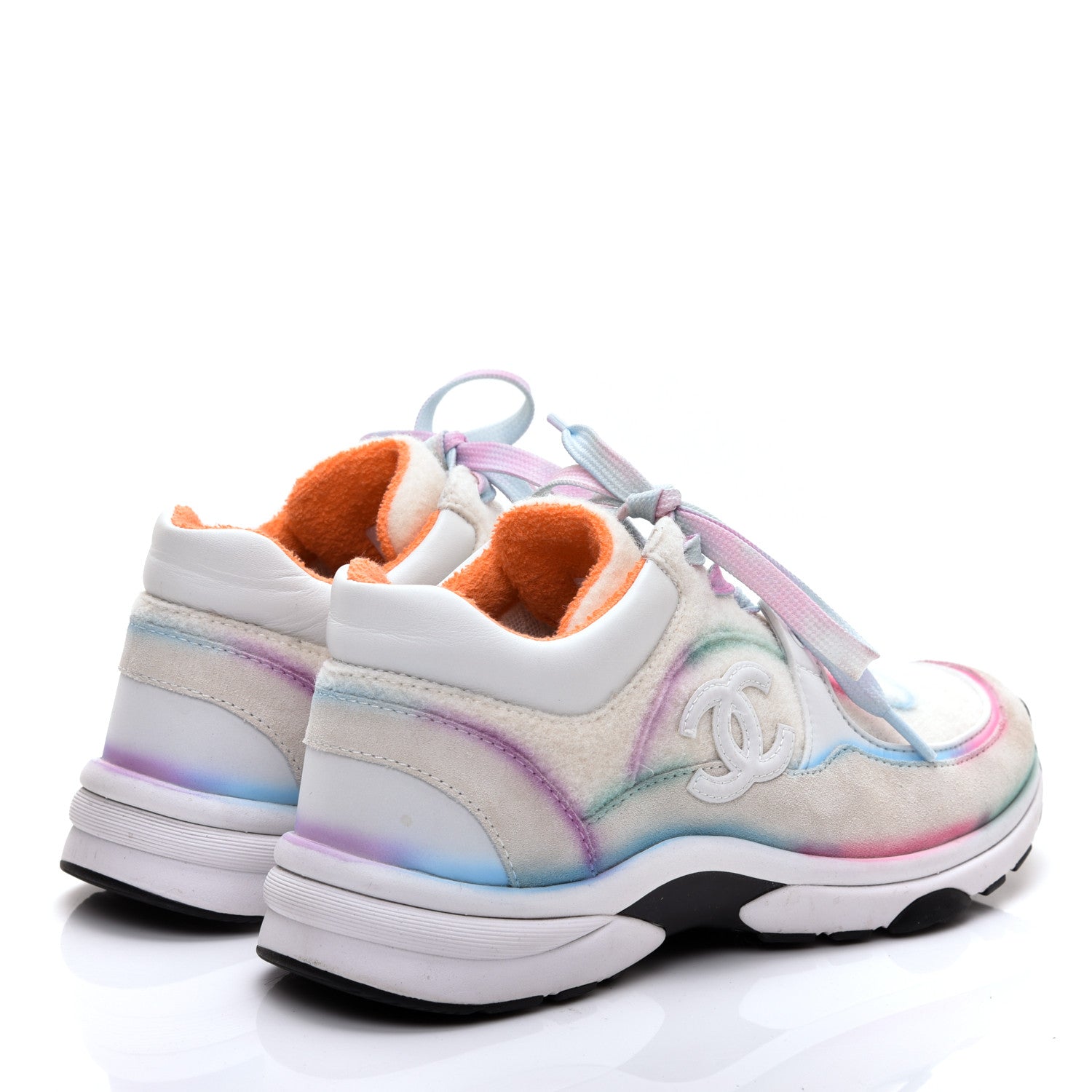 Chanel Wool Suede Calfskin CC Sneakers 37 Multicolor 4 of 9
