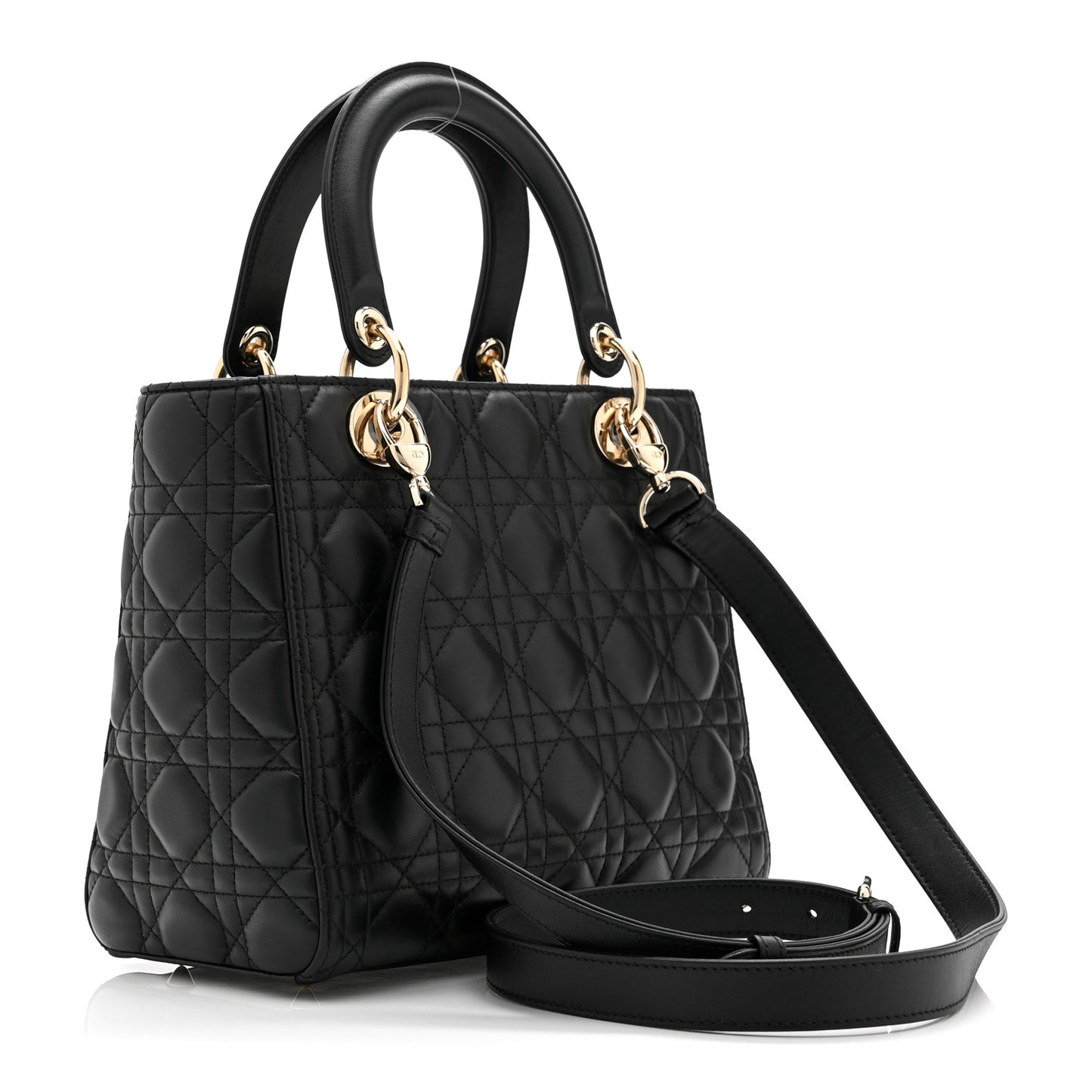 Lambskin Cannage Medium Lady Dior Black
