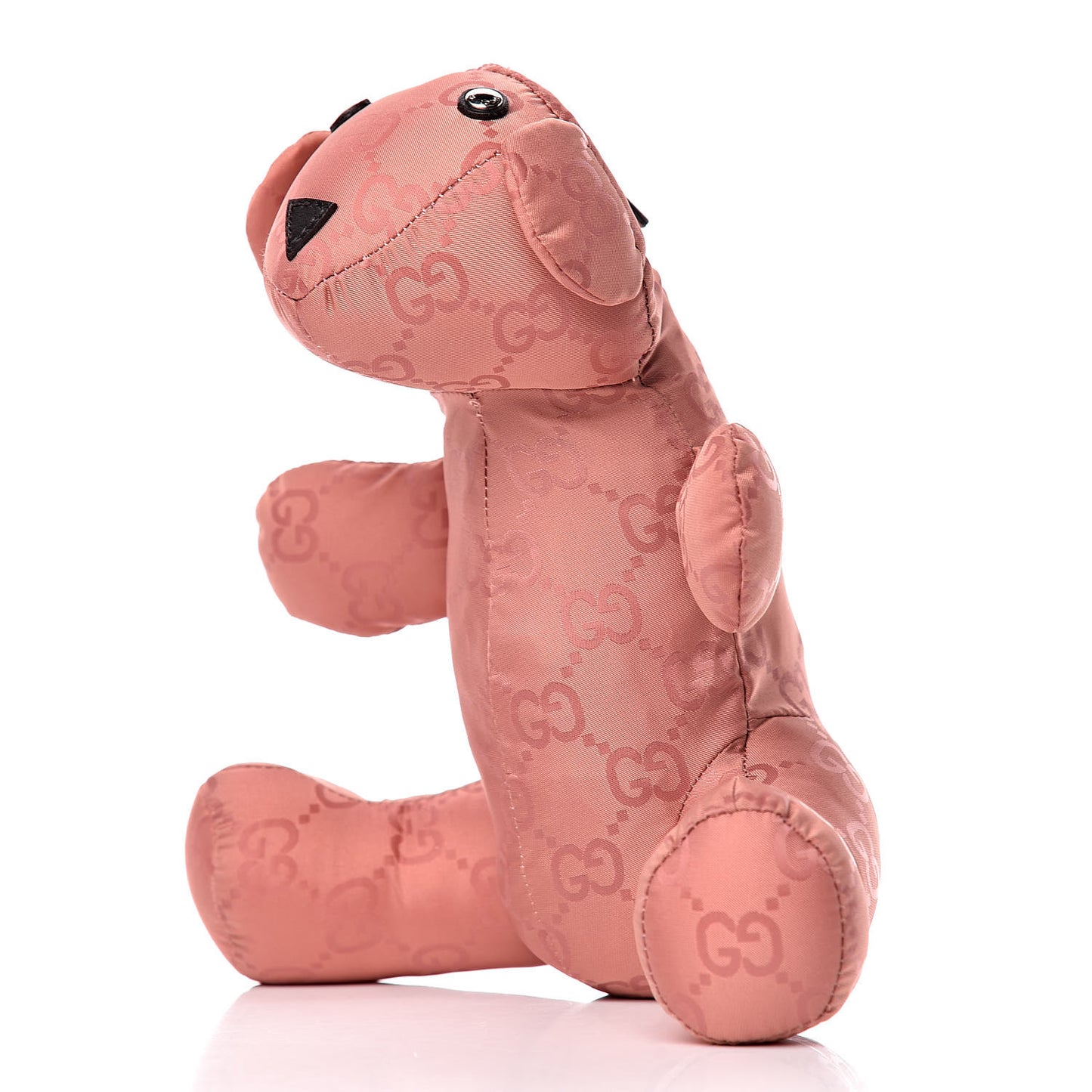 Nylon Monogram Teddy Bear Folding Tote Pink