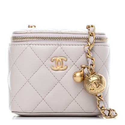Chanel Lambskin Quilted Pearl Crush Mini Vanity Case With Chain Light Purple 1 of 4