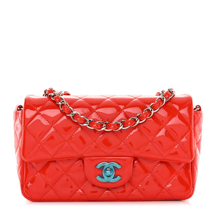 Chanel Patent Calfskin Quilted Mini Rectangular Flap Red 1 of 11