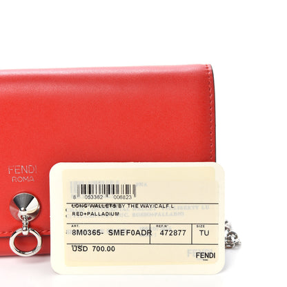 Fendi Vitello Liberty Century Lucido By The Way Continental Wallet On Chain Rosso 9 of 9