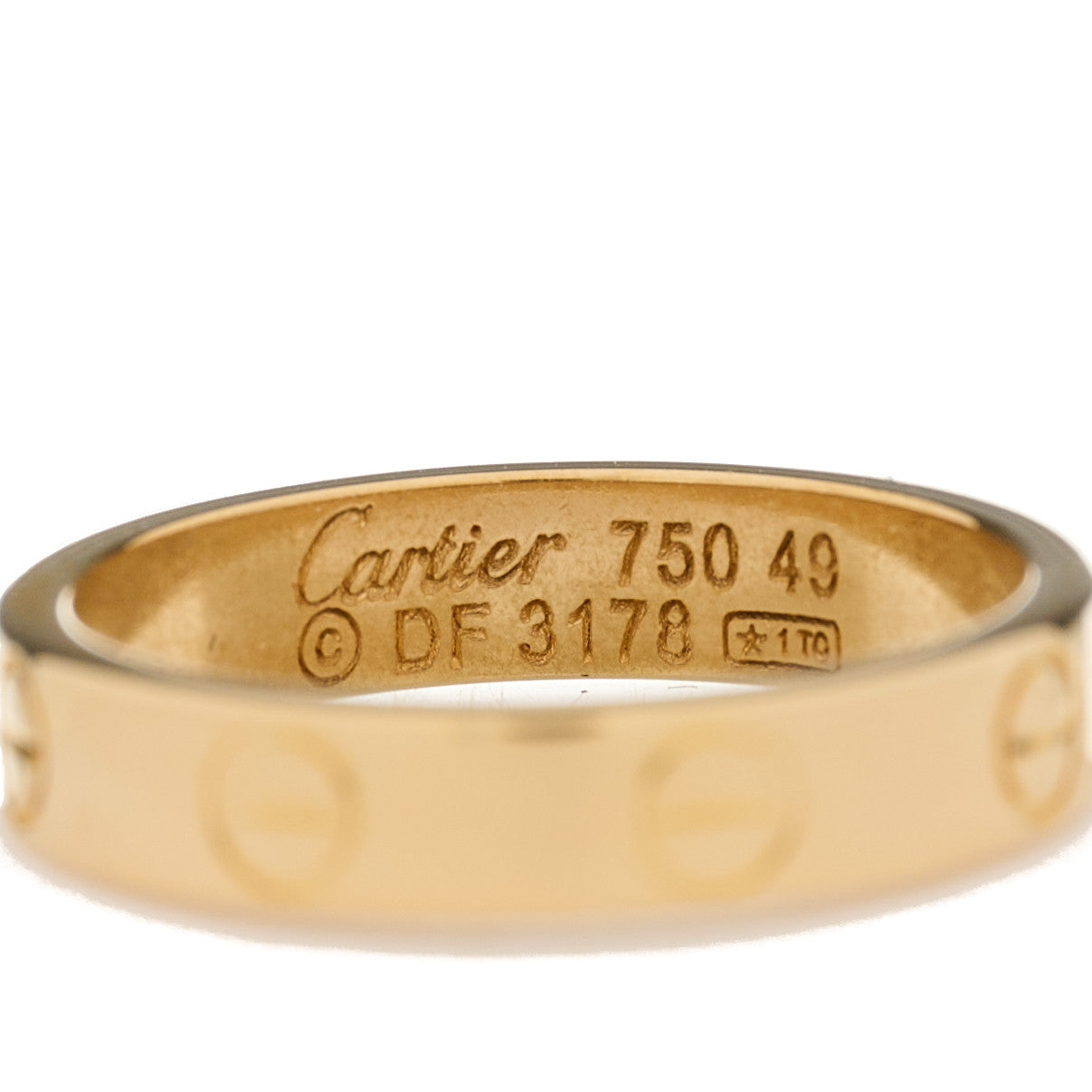 18K Yellow Gold 3.5mm LOVE Wedding Band Ring 49 5