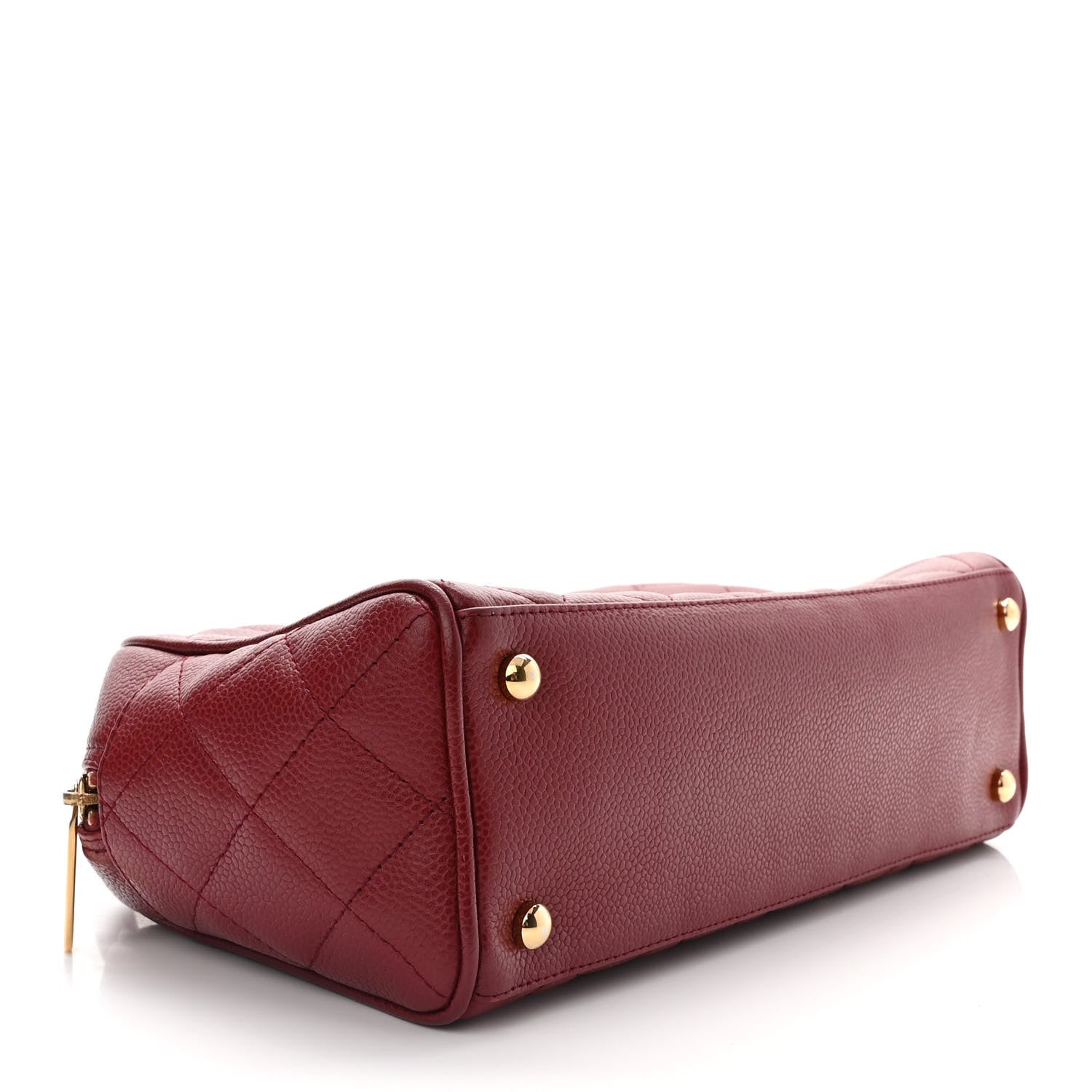 Chanel Caviar Quilted Small Bowler Dark Red 4 of 10