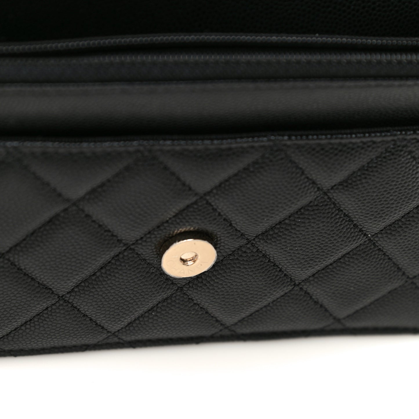 Caviar Quilted Wallet With Charms On Chain WOC Black