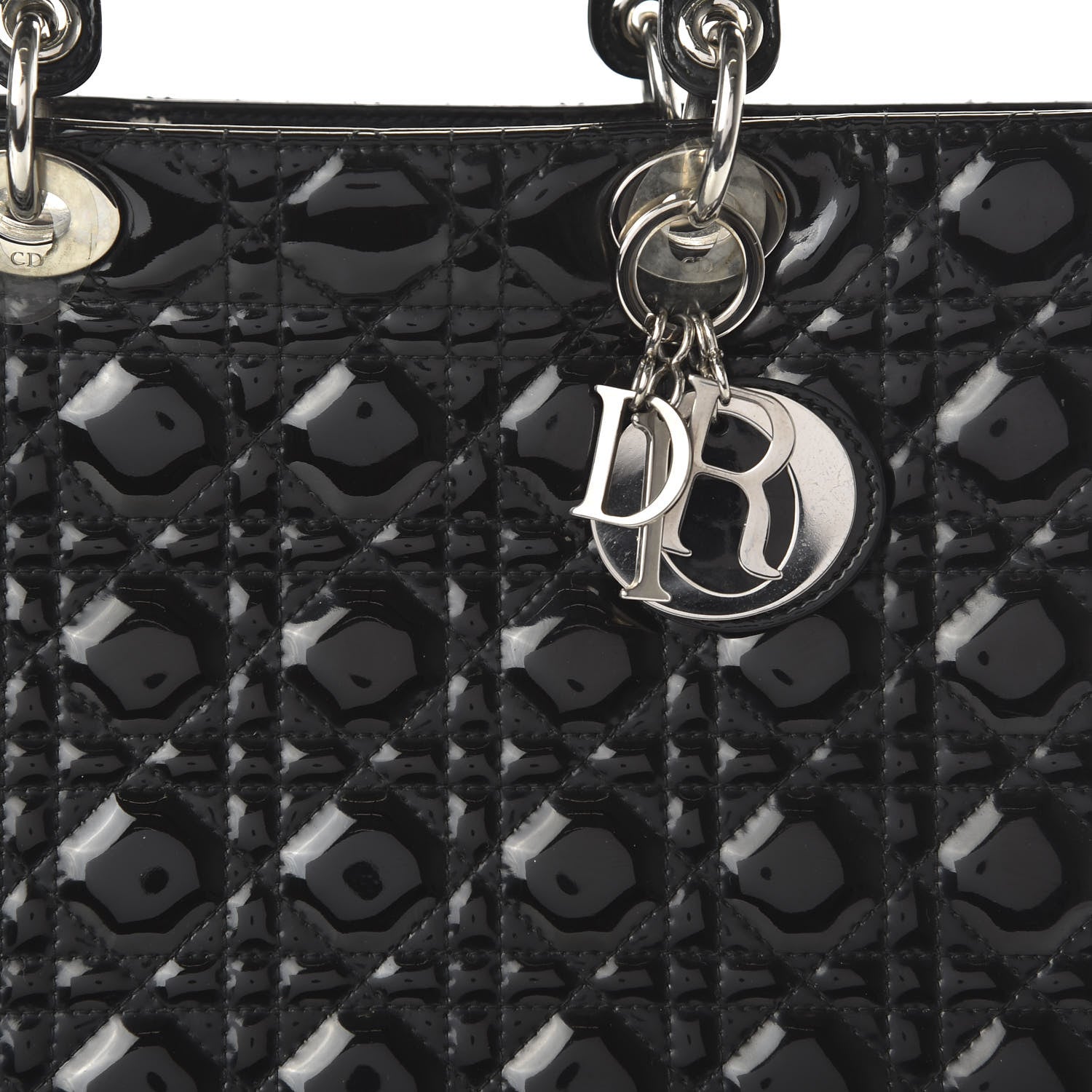 Christian Dior Patent Cannage Large Lady Dior Black 9 of 9