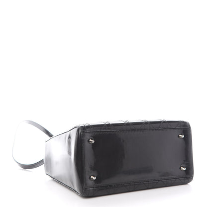 Christian Dior Patent Cannage Stitched Medium Lady Dior Black 4 of 9