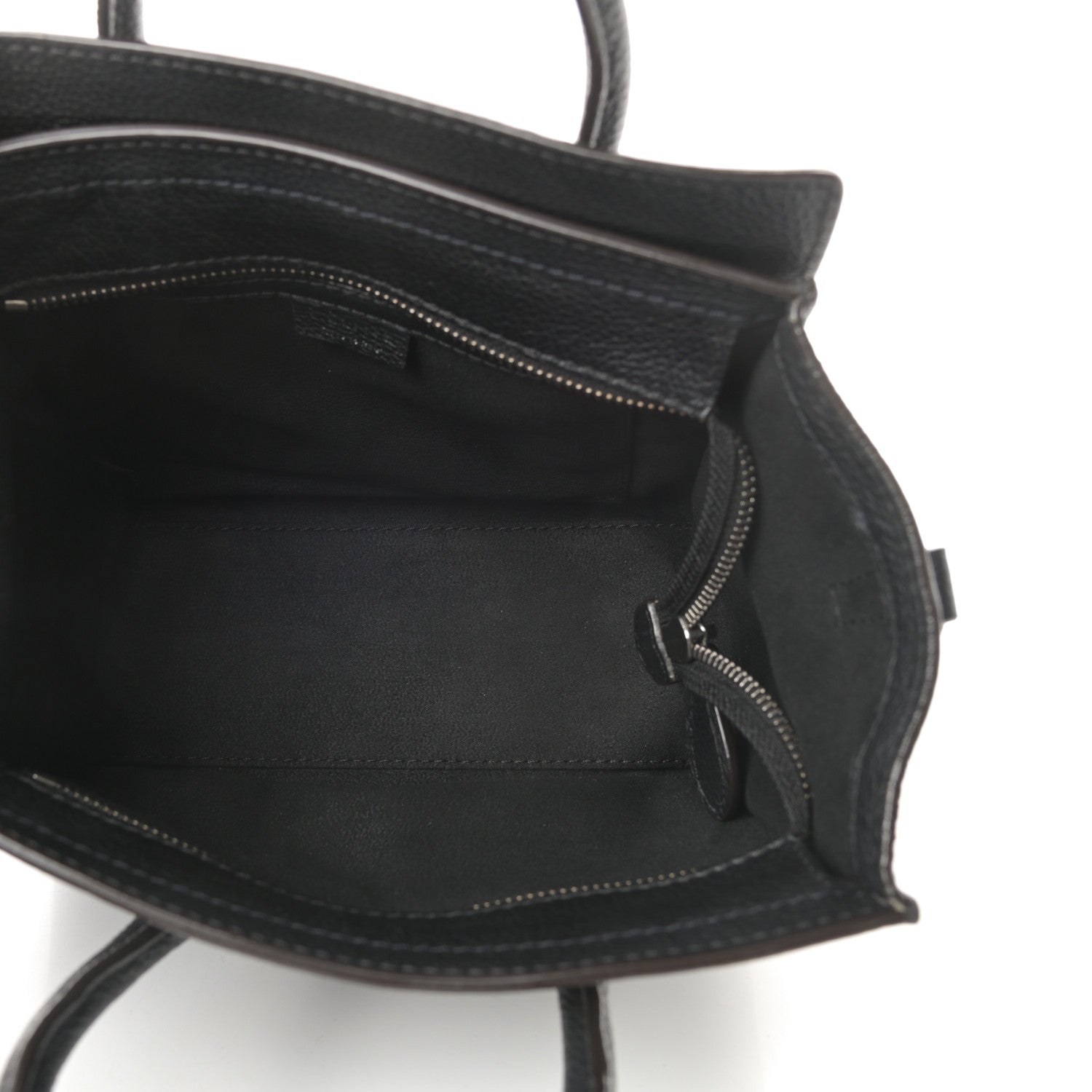 Celine Drummed Calfskin Nano Luggage Black 5 of 10