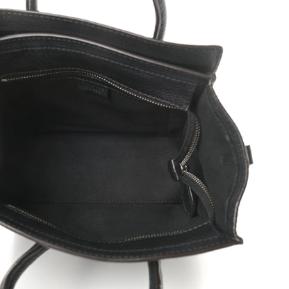 Celine Drummed Calfskin Nano Luggage Black 5 of 10