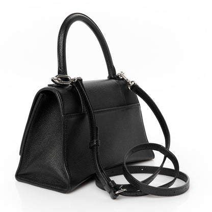 Balenciaga Grained Calfskin Small Hourglass Top Handle Bag Black 3 of 10