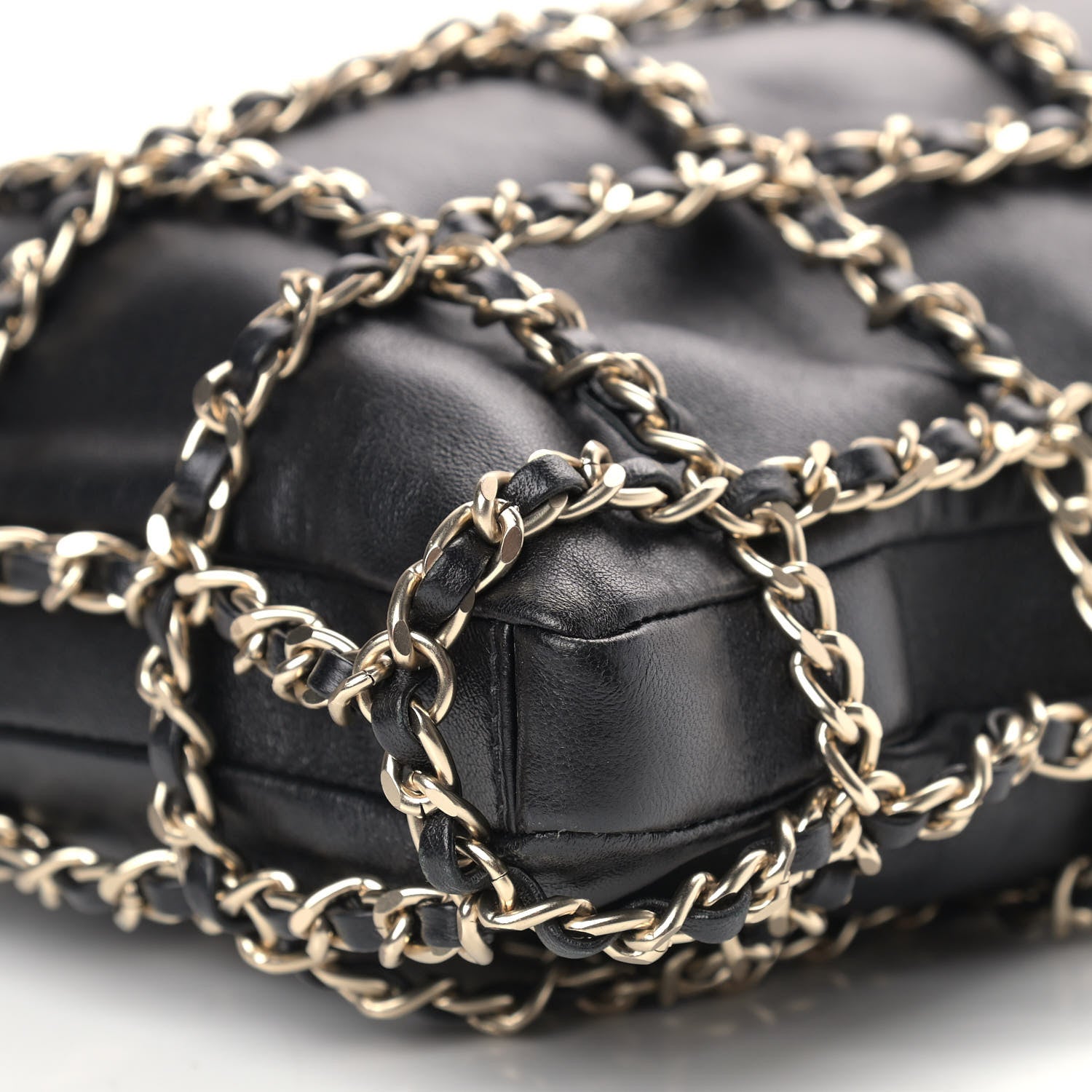 Chanel Lambskin Large Shopping Chain Tote Black 9 of 9