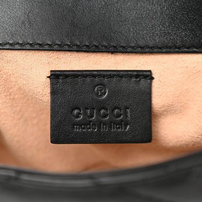 Gucci Calfskin Matelasse Super Mini GG Marmont Shoulder Bag Black 6 of 11