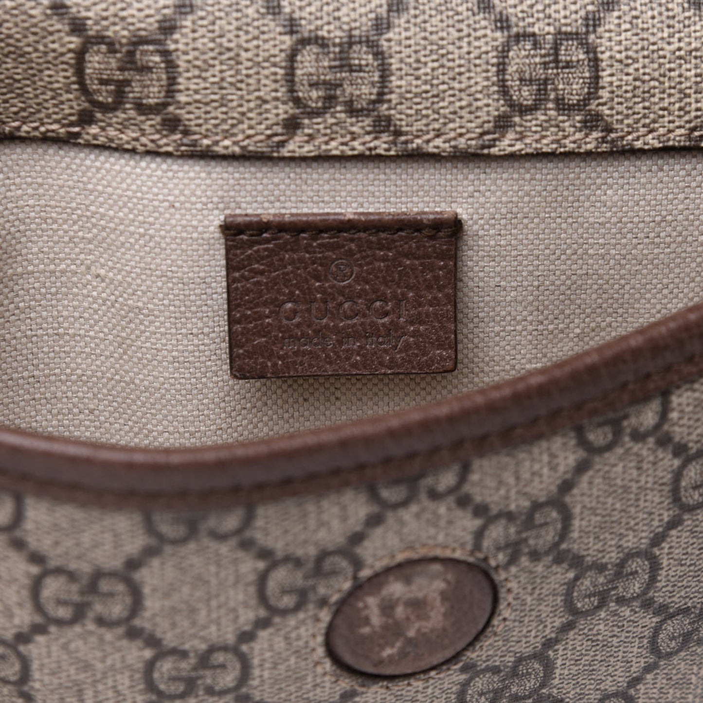 GG Supreme Monogram Neo Vintage Web Belt Bag Brown