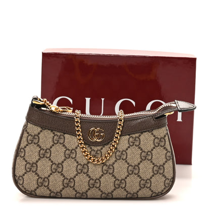 Gucci GG Supreme Monogram Textured Dollar Calfskin Mini Ophidia Chain Bag Beige Ebony 11 of 11