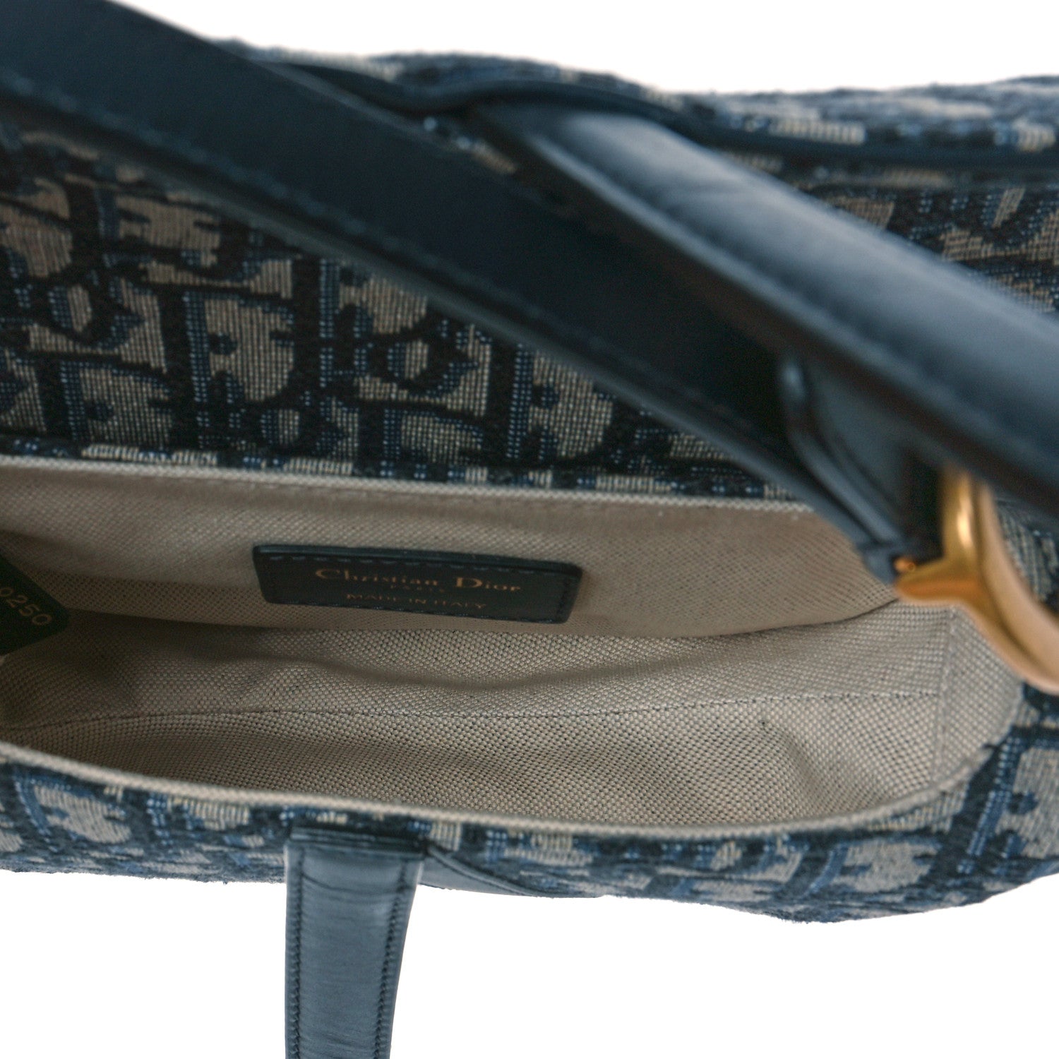 Christian Dior Oblique Mini Saddle Bag Blue 5 of 9