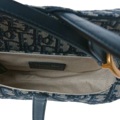 Christian Dior Oblique Mini Saddle Bag Blue 5 of 9