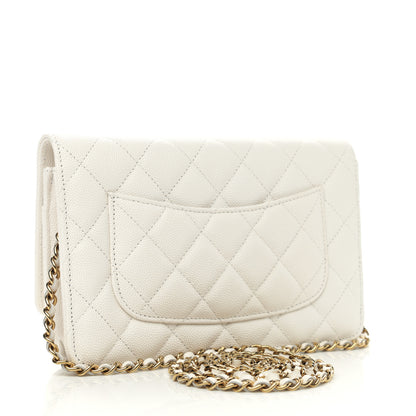 Chanel Caviar Quilted Wallet On Chain WOC White 3 of 12