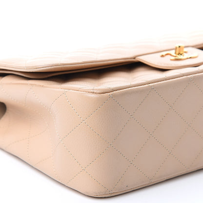 Chanel Caviar Quilted Jumbo Double Flap Beige Clair 8 of 15