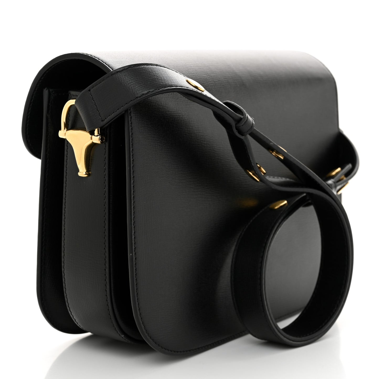 Azalea Calfskin Horsebit 1955 Shoulder Bag Black