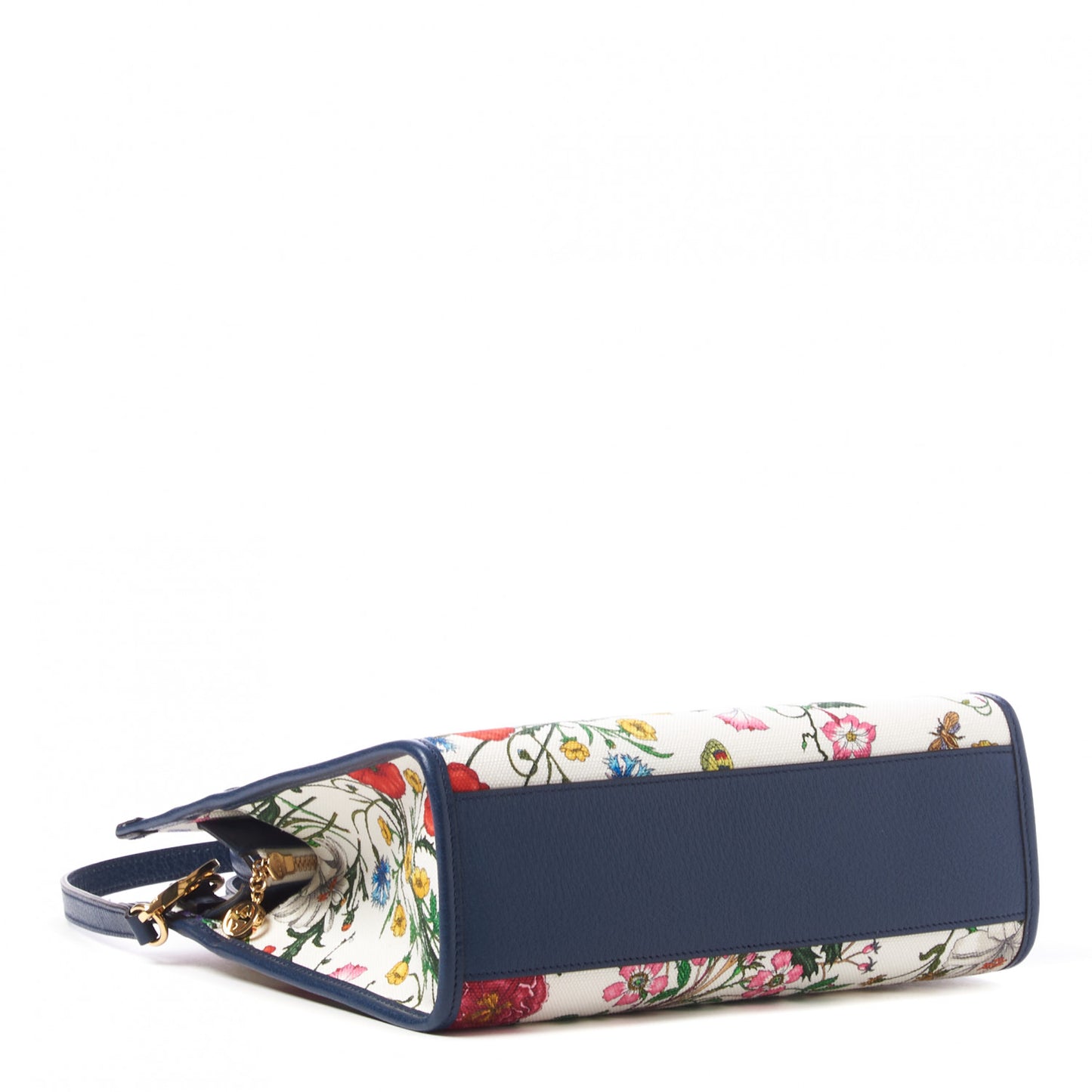 Canvas Medium Flora Tote White Multicolor Blue Agata