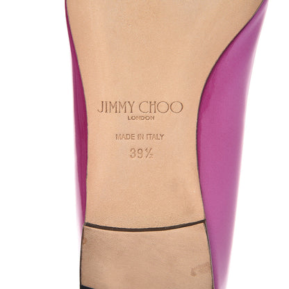 Jimmy Choo Patent Leather Attila Pointy Toe Flats 39.5 Jazzberry 7 of 10