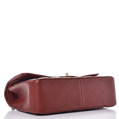 Chanel Iridescent Caviar Quilted Jumbo Double Flap Dark Red 5 of 11