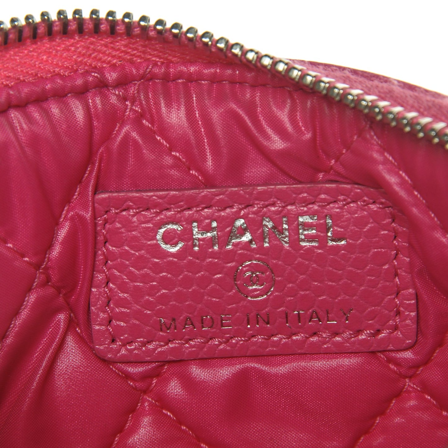 Caviar Quilted Small Cosmetic Case Pink