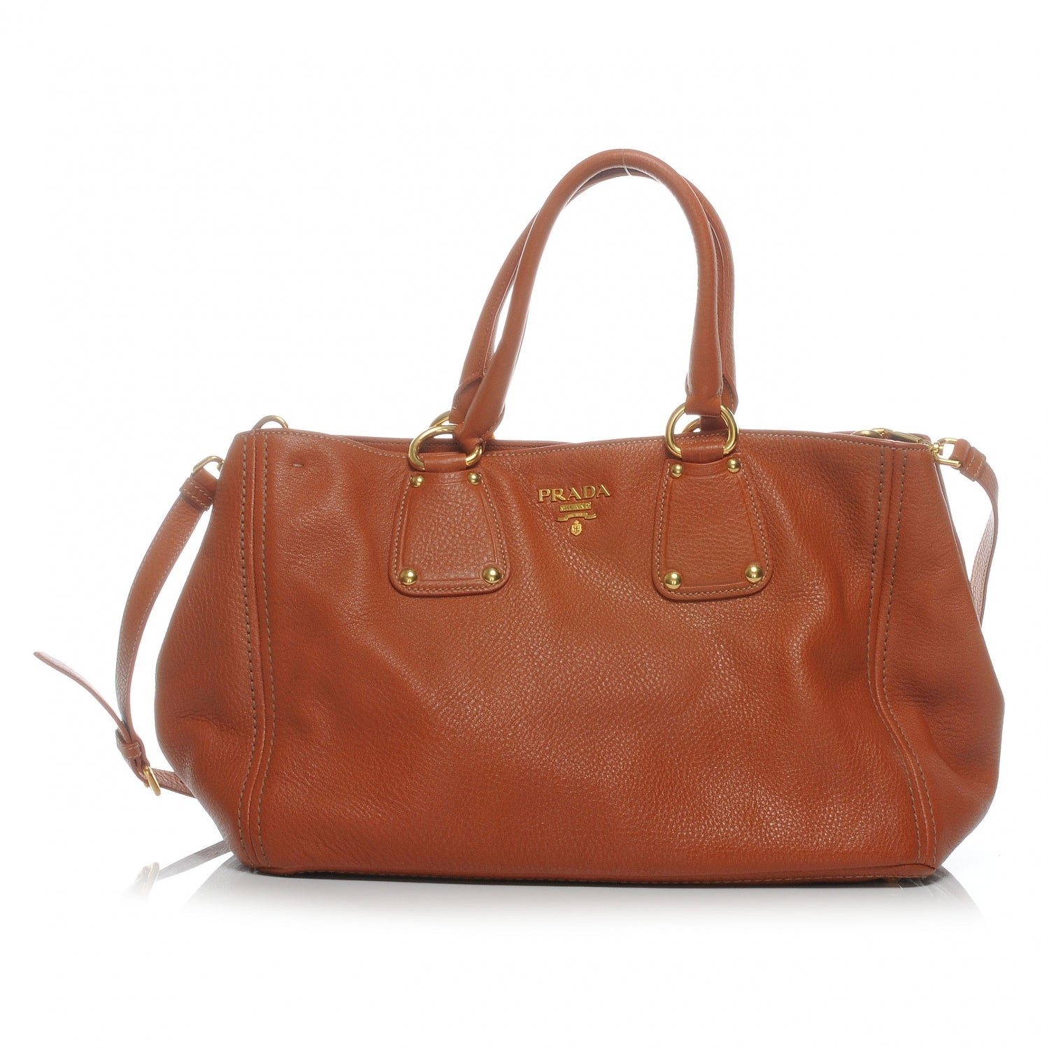 Prada Vitello Daino Tote Rame 1 of 9