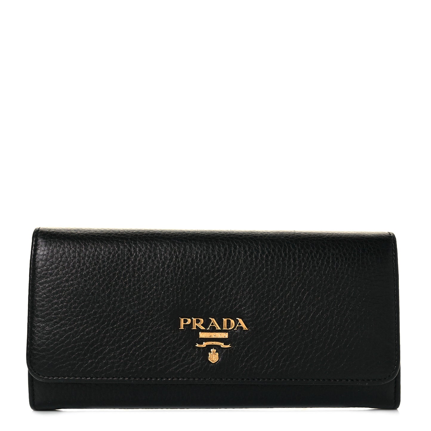 Vitello Daino Continental Flap Wallet Black