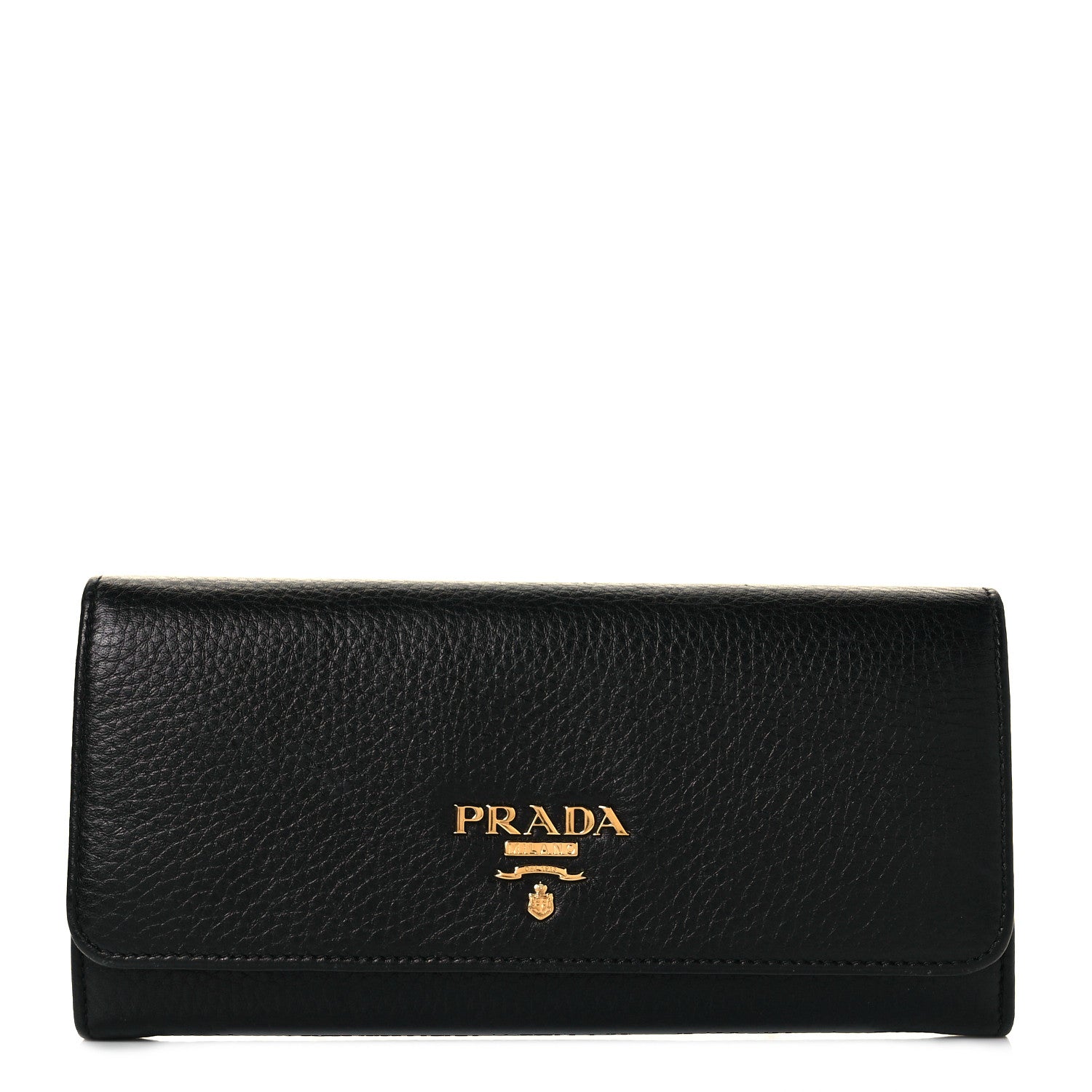 Prada Vitello Daino Continental Flap Wallet Black 3 of 10
