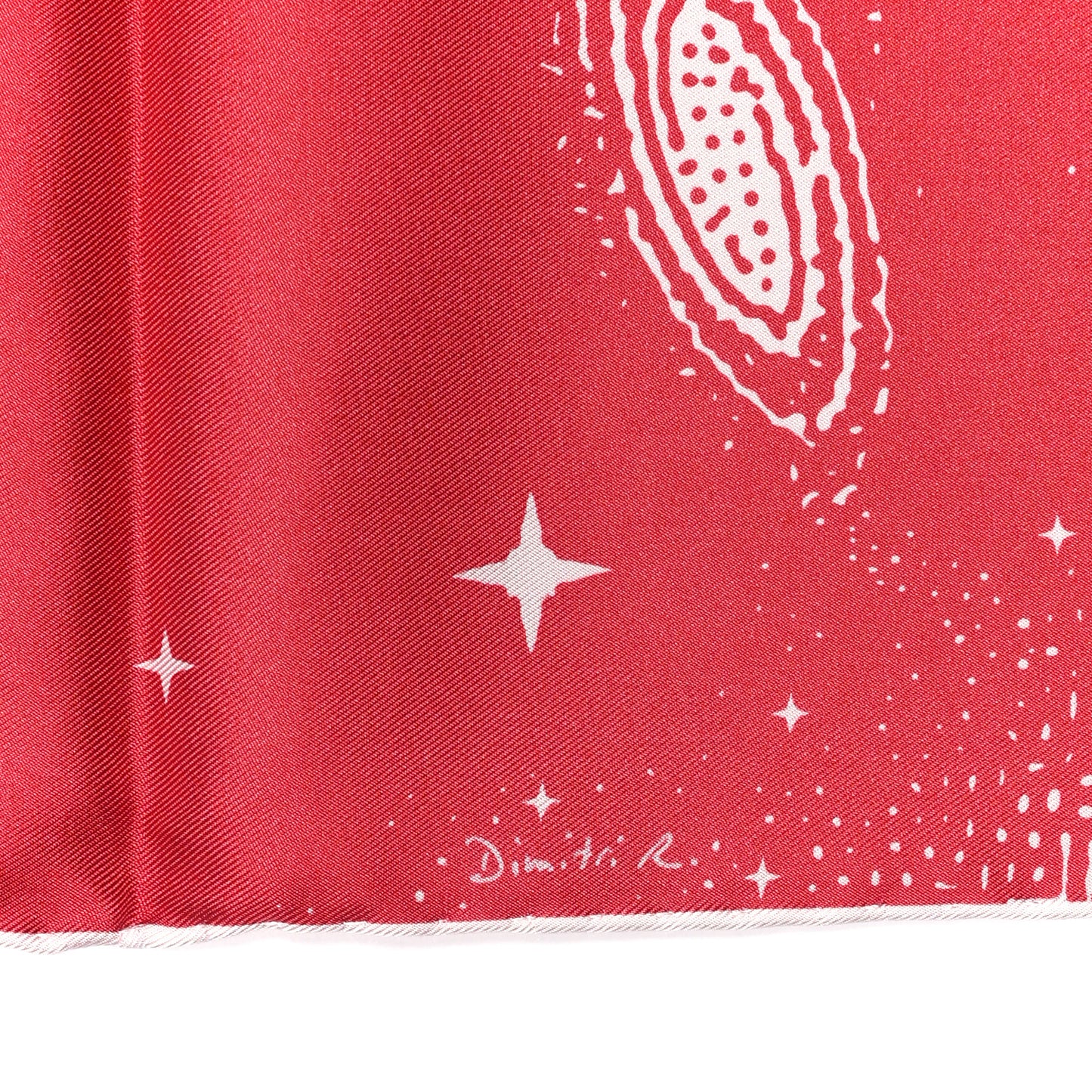 Silk Clair De Lune Double Face Scarf 90 Rose Vif White Rouge
