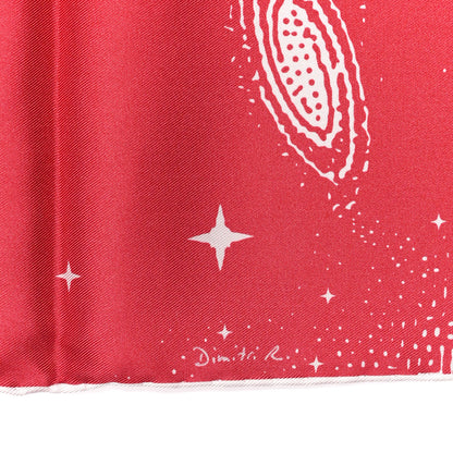 Hermes Silk Clair De Lune Double Face Scarf 90 Rose Vif White Rouge 9 of 10
