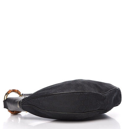 Gucci Monogram Bamboo Ring Hobo Black 4 of 13