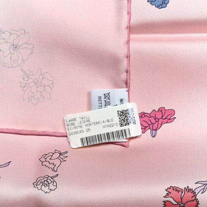 Hermes Silk Twill Robe Legere Scarf 90 Rose Hortensia Bleu 3 of 6