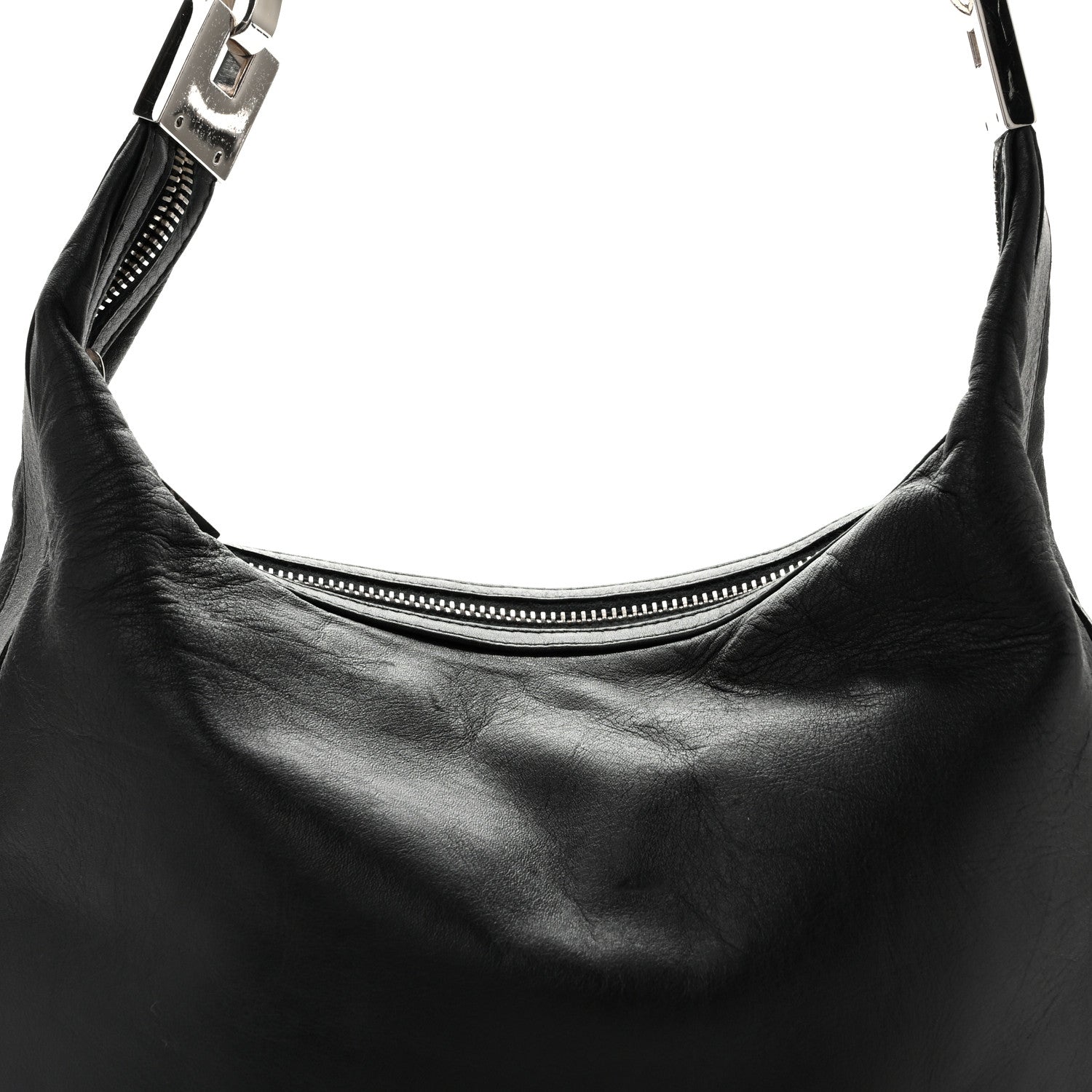 Gucci Calfskin GG Small Clasp Hobo Black 8 of 13