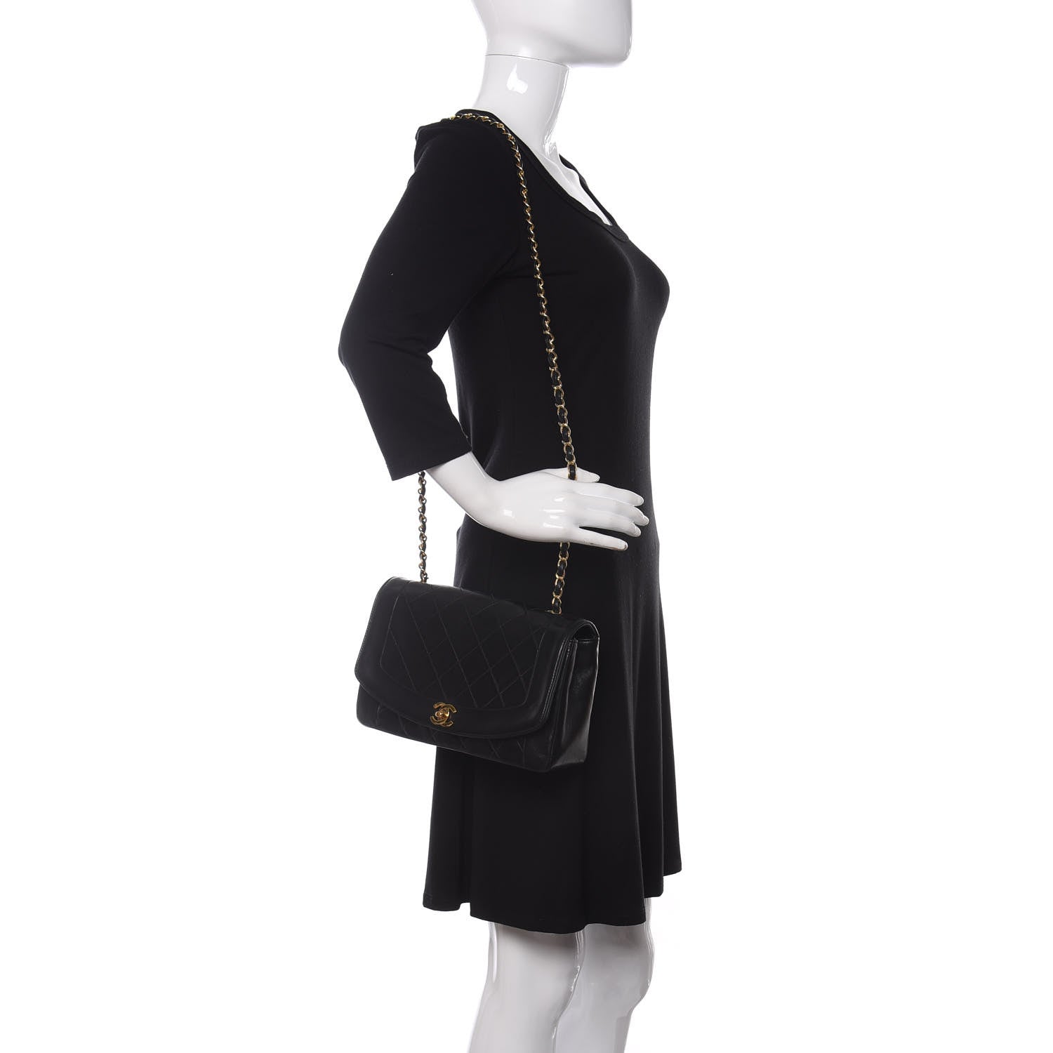 Chanel Lambskin Quilted Medium Single Flap Black 2 of 14