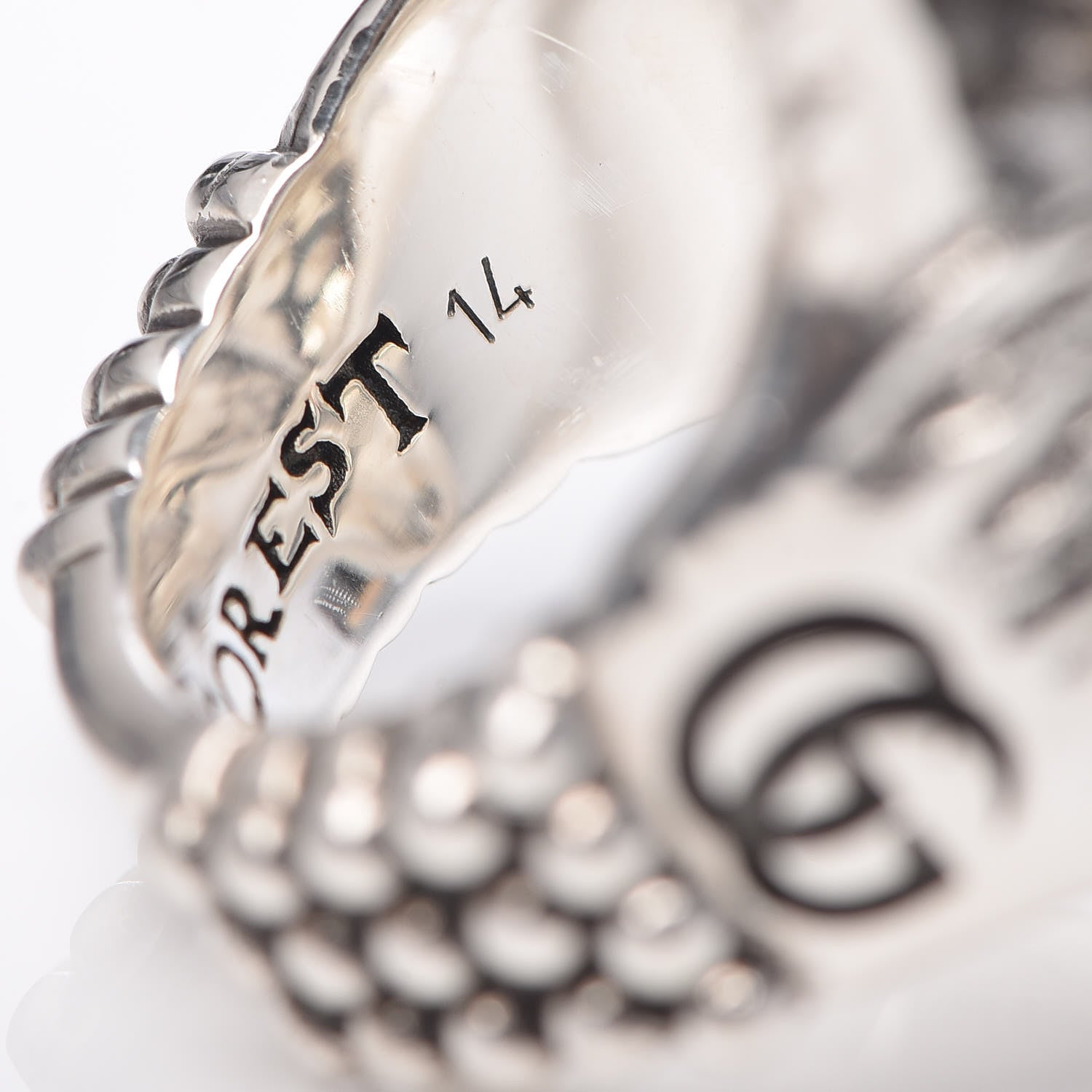 Gucci Sterling Silver Anger Forest Wolf Head Ring 54 6.75 8 of 10