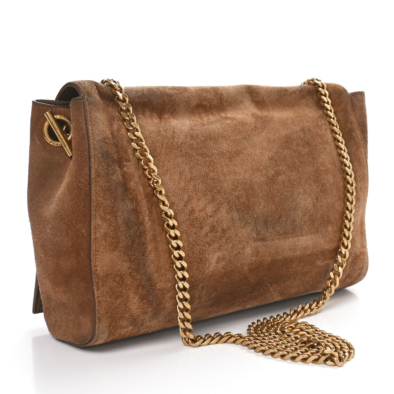 Saint Laurent Smooth Calfskin Suede Medium Reversible Monogram Kate Satchel Light Ochre 2 of 10