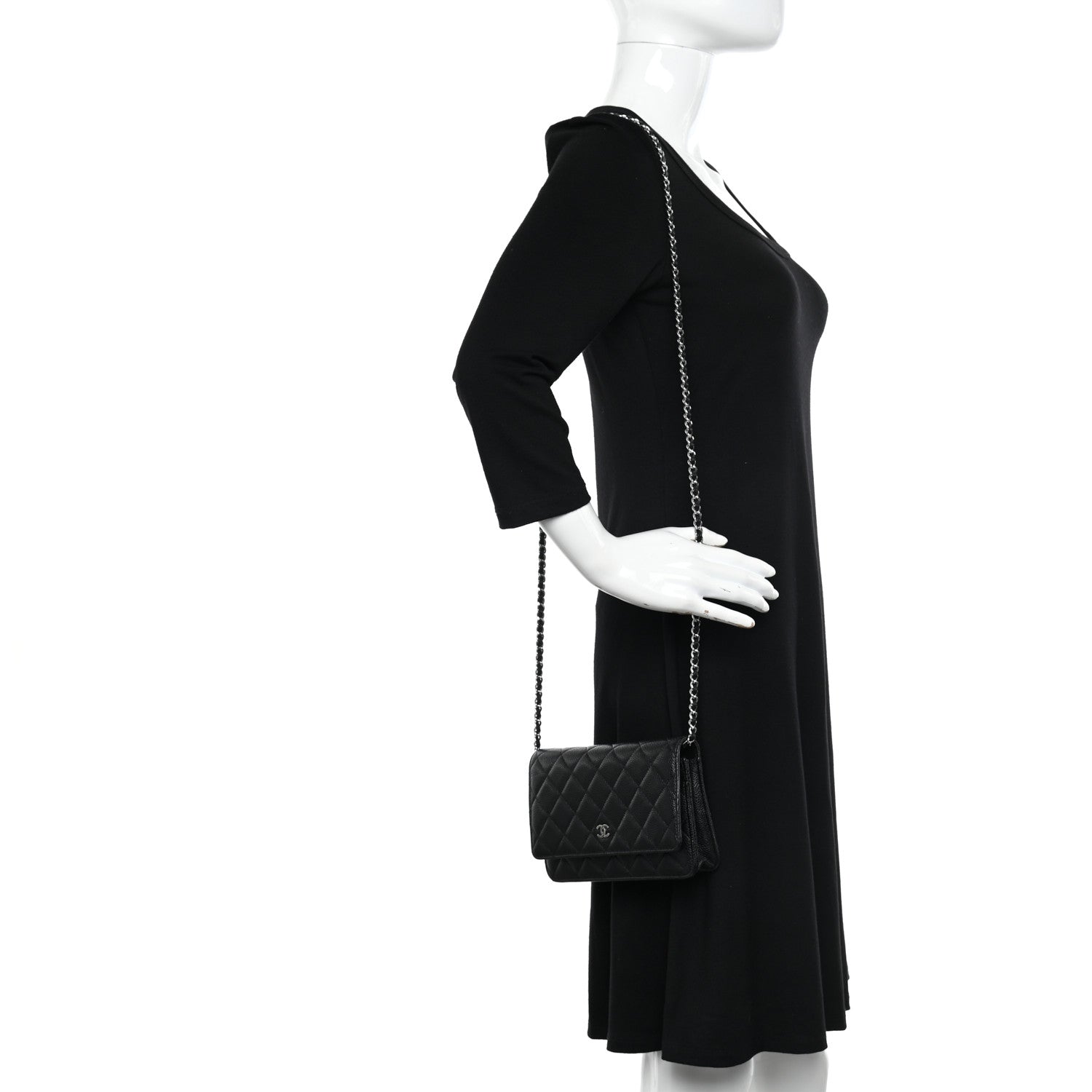 Chanel Caviar Quilted Wallet on Chain WOC Black 2 of 11