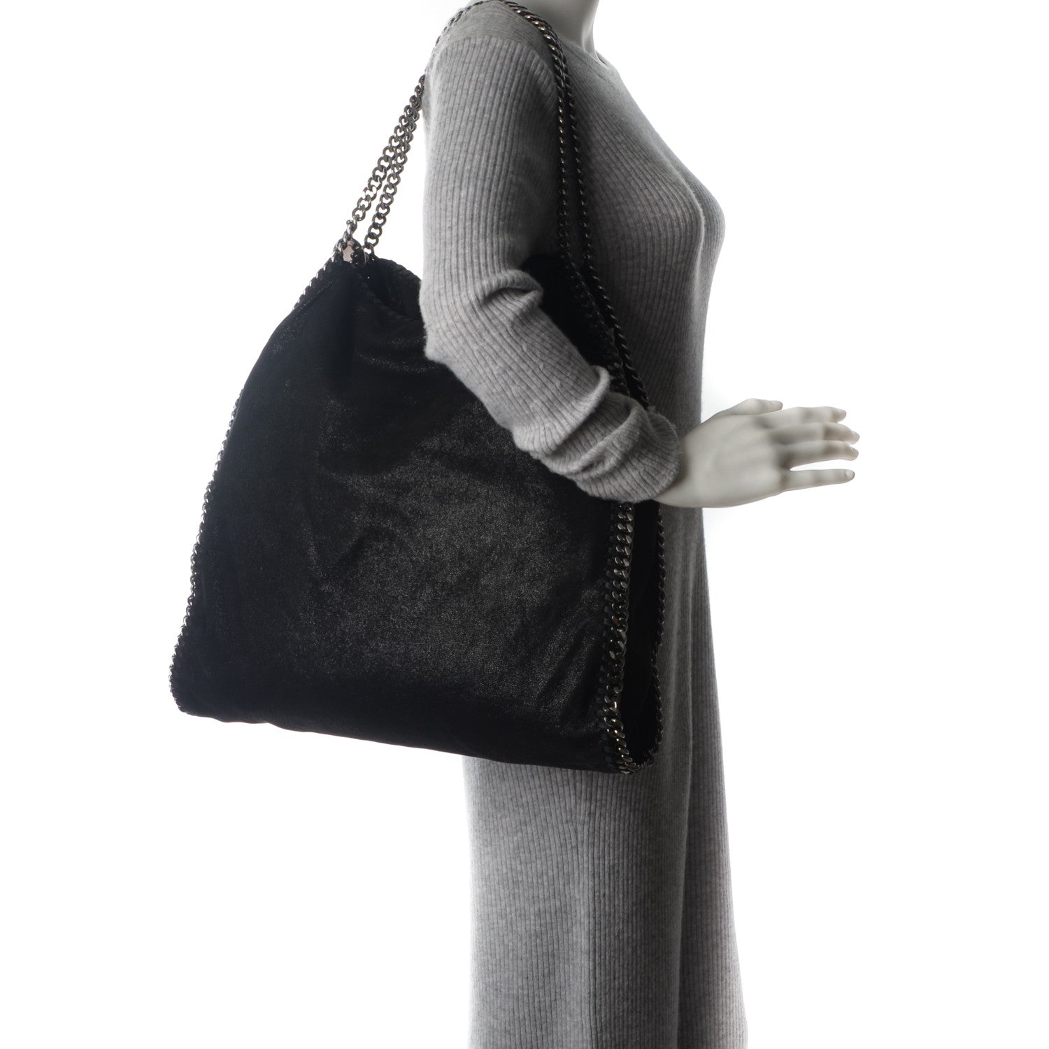 Stella McCartney Shaggy Deer Big Falabella Tote Black 2 of 8