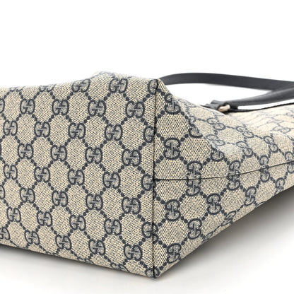 Gucci GG Supreme Monogram Textured Calfskin Web Medium Ophidia Shopping Tote Beige Blue 9 of 9